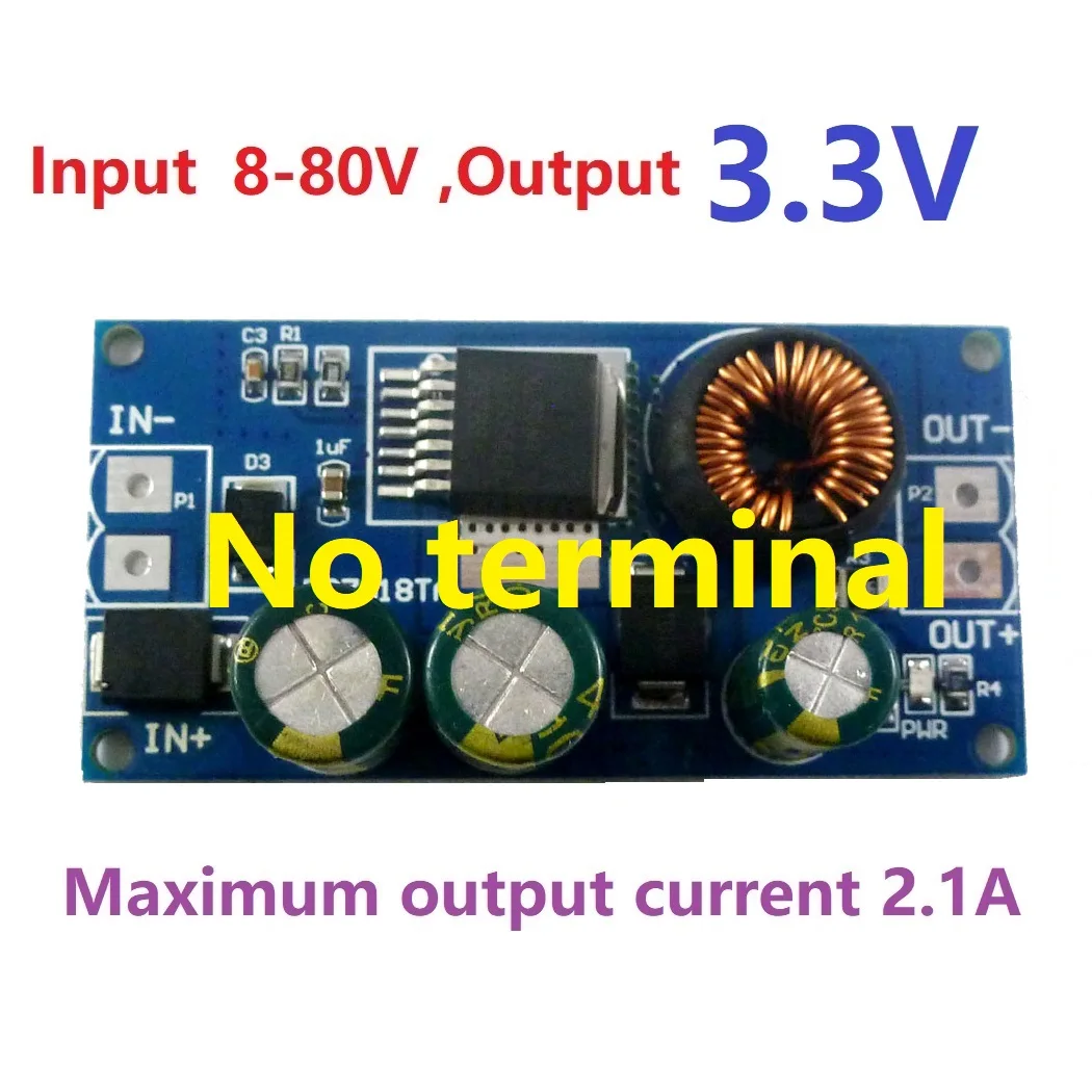 2x 2.1A 8-80 В до 15 в 12 В 9 в 6 в 5 в 3,3 В HV DC-DC преобразователь понижающий модуль питания для электровелосипеда свинцово-кислотные батареи автомобильные солнечные - Цвет: Out 3V3 No terminal