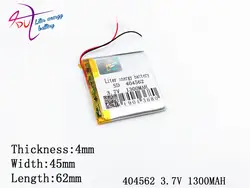 Полимерный аккумулятор 1300 mah 3,7 V 404562 404560 умный дом MP3 динамики литий-ионный аккумулятор для DVR, gps, mp3, mp4, мобильный телефон, динамик