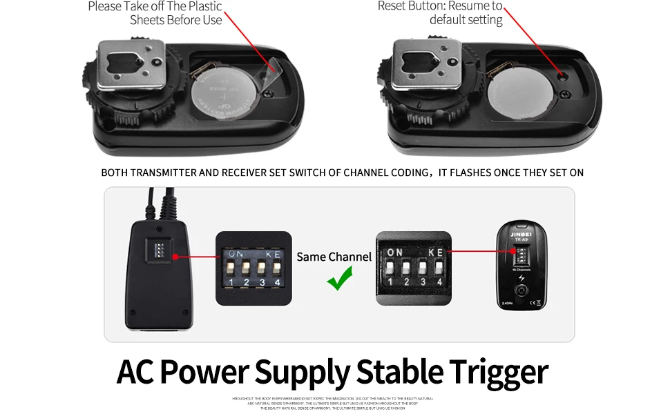 JINBEI TR-A9 триггер 2,4G беспроводной Радио Студия Вспышка передатчик+ приемник комплект фотографии освещение пульт дистанционного управления