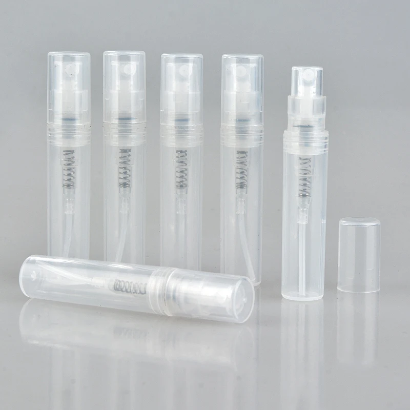 

100Pieces/Lot 3ML Small Round Plastic Containers Perfume Bottles Atomizer Empty Cosmetic Containers For Sample