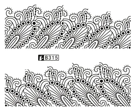48 дизайнов, переводные наклейки для ногтей с цветами и водой, черная/белая Красивая фольга для обертывания, Переводные картинки, Временные татуировки, водяные знаки, B313-336