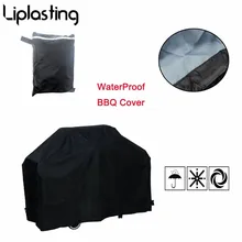 1pc Black Waterproof BBQ Grill Barbeque Protectiv Cover Outdoor Rain Grill Anti-Dust Protector For Gas Charcoal Barbecue Bag