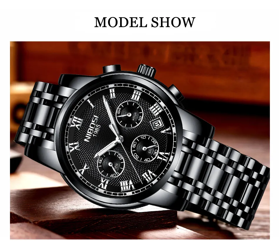 Relogio Masculino 2018 Mens Watches Top Brand NIBOSI Luxury Business Quartz Watch Men Full Steel Casual Waterproof Sport Watch   (3)