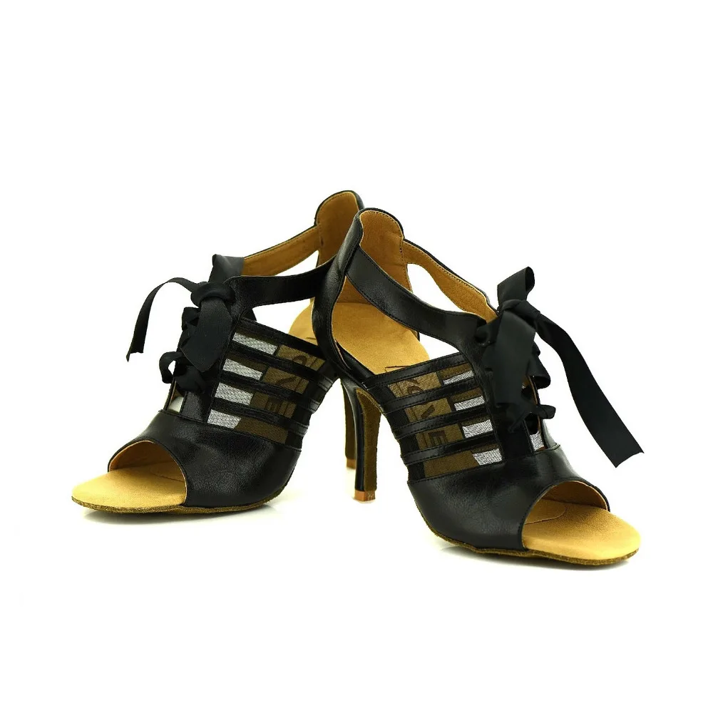 YOVE Dance font b Shoe b font Cow Split and mesh Women s Latin font b
