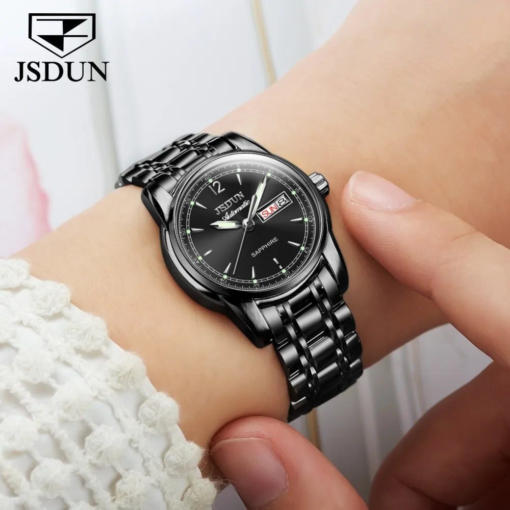 JSDUN модные роскошные женские часы сапфир звезда автоматические механические часы женские светящиеся Relogio Feminino reloj mujer Часы
