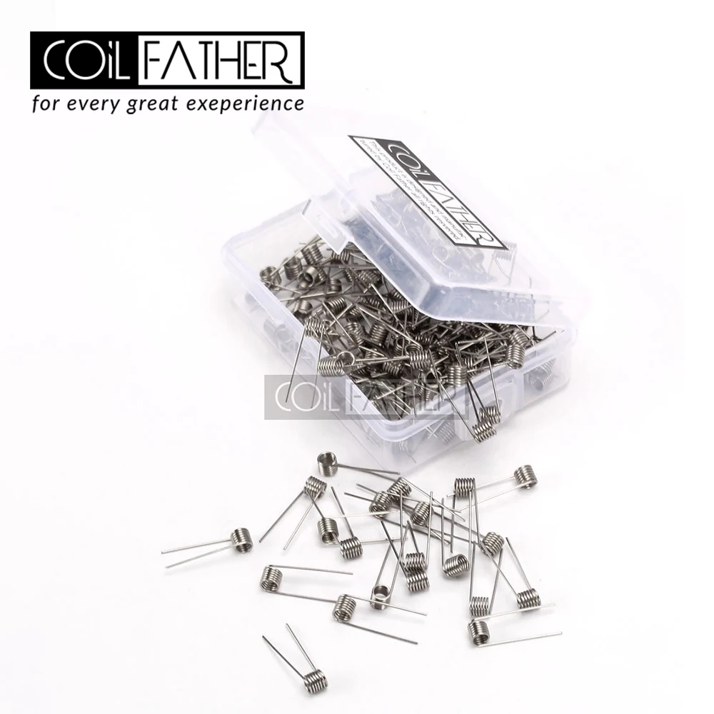 

100pcs Coil Father SS316L Prebuilt Coils 22GA 24GA 26GA 28GA for RDA RTA RDTA Electronic Cigarette Vape Accessories Vape Wire