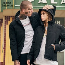 Enjeolon, брендовая зимняя хлопковая стеганая куртка, Мужская крутая парка с капюшоном, черная Толстая стеганая куртка, пальто, 3XL, Мужская MF0705