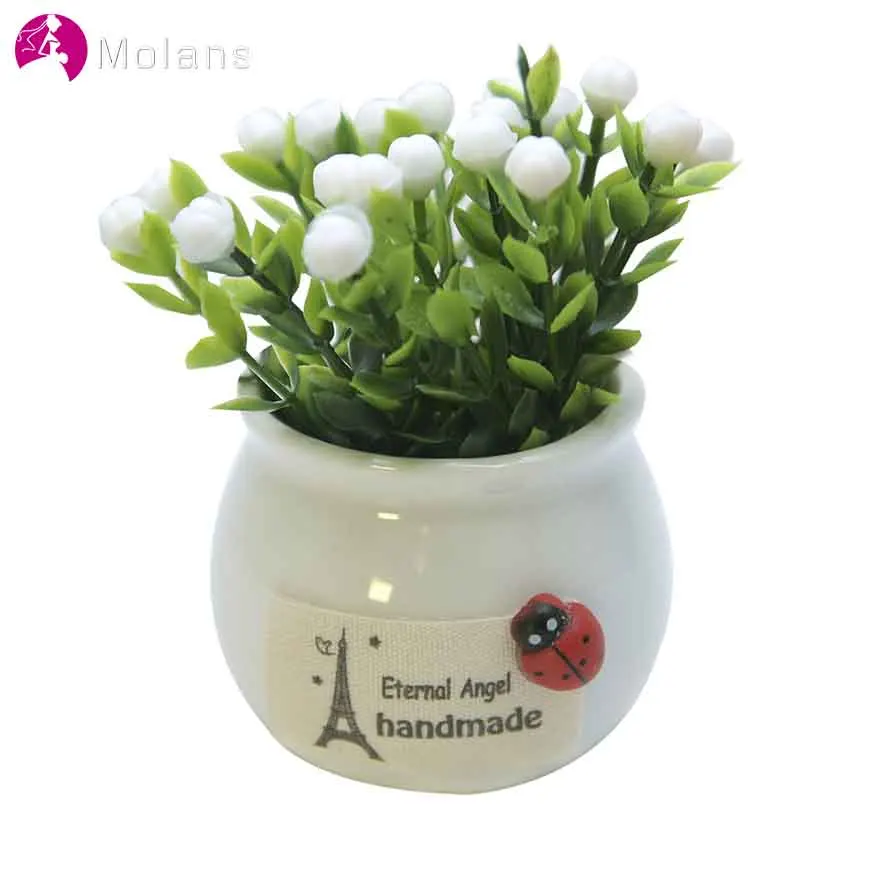 

MOLANS Diy Simulates Plants Auspicious Fruits Mini Vases Fake Flowers for Potted Vehicles Activities Gifts Decoration Ornament