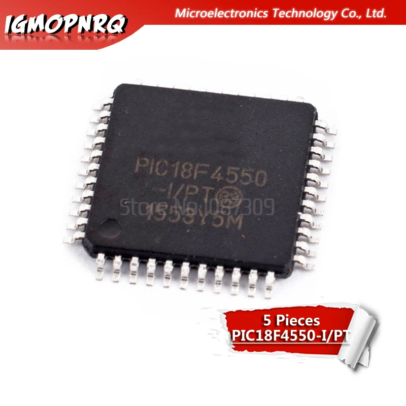 

5PCS PIC18F4550-I/PT PIC18F4550 QFP44 QFP 18F4550