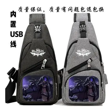 7 Высокий Q печать черный★Сумка-мессенджер ROCK SHOOTER с Usb зарядкой, парусиновая сумка унисекс для груди, Студенческая сумка на одно плечо в консервативном стиле - Цвет: 7