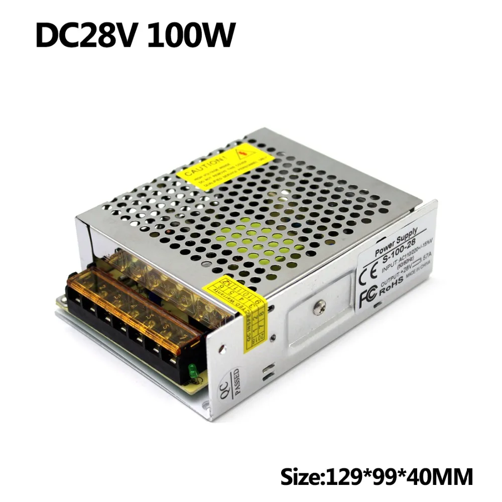 

100W 28V 3.6A Single Output Switching power supply Driver Transformer 110V 220V AC to DC SMPS for CCTV camera LED Strip light