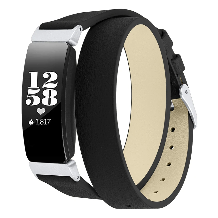 Браслеты из натуральной кожи для Fitbit Inspire Hr Band двойной кожаный браслет Браслет