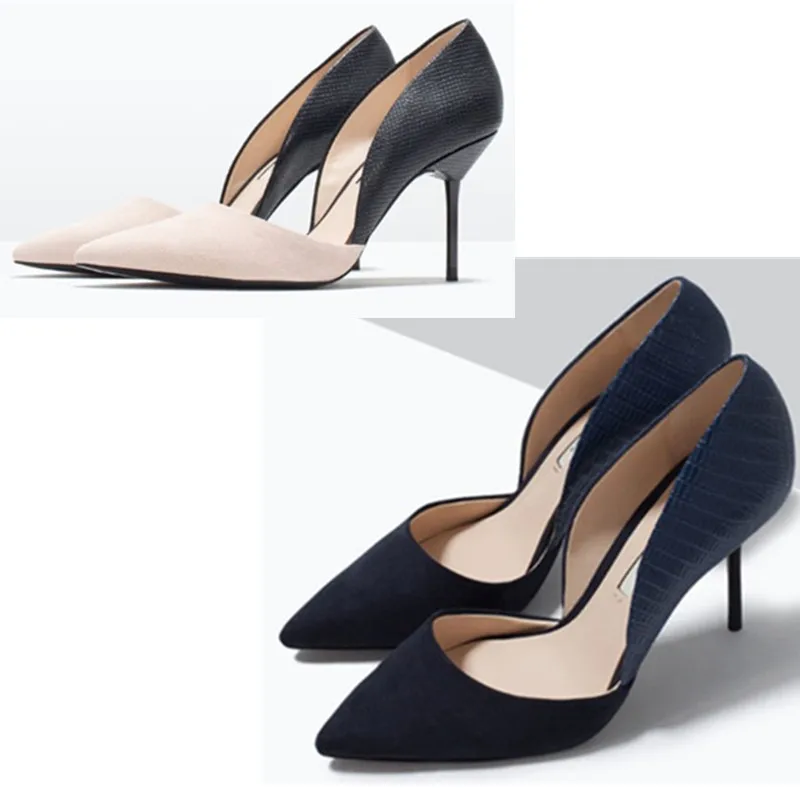 Two Piece font b Women b font Shoes Pumps Plus Size 2017 Spring Thin Heels Shoes