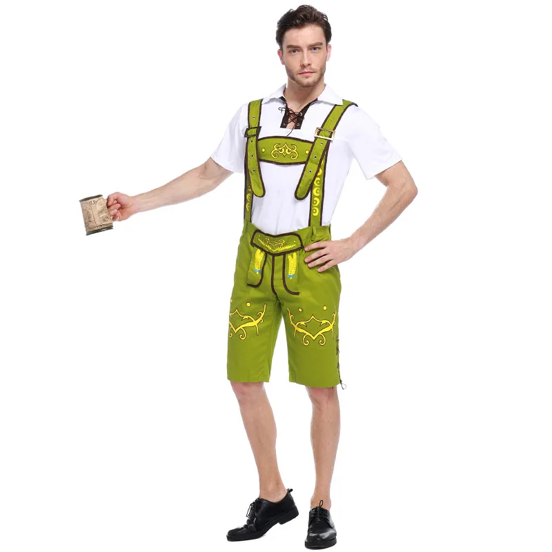 Взрослый человек костюм для Октоберфеста Размер M-2XL рубашка костюм Lederhosen баварское пиво наряд бар ждать пиво вечерние униформа