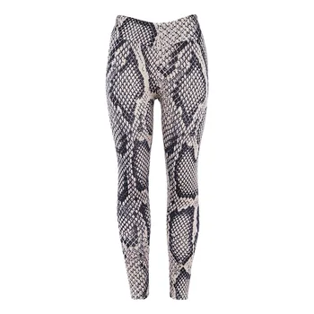 

2018 New Women Fitness Wear Snake Skin Printed Stretch Leggings Pants Female Casual Snake Skin Sporting Workout Leggings