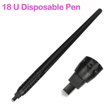 30 шт Balck бровей губ одноразового использования, для микроблейдинга ручка с 18U иглы, лезвия для ручной работы игла с микролезвием инструмент в срок годности/ло