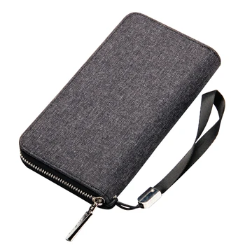 

Brief Man Clutch Wallet Zipper Long Style Zipper Credit Card Holder Wallets Coin Purse Men Canvas Versatile Carteira Masculina