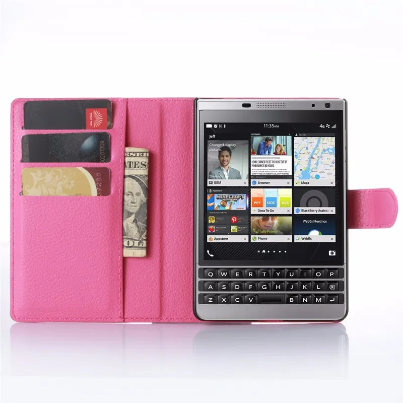 Luxury Wallet PU Leather Case Cover For Blackberry Passport Silver Edition SE Flip Protective Cell Phone Shell Back Cover Bag (9)