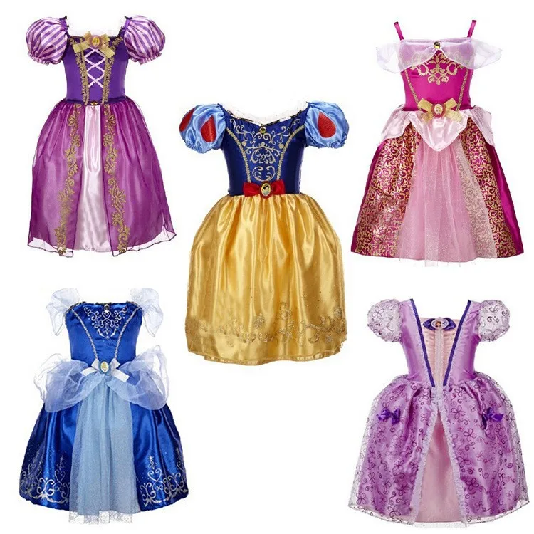 Бесплатная доставка девочки Снежная королева нарядное платье Детские платья