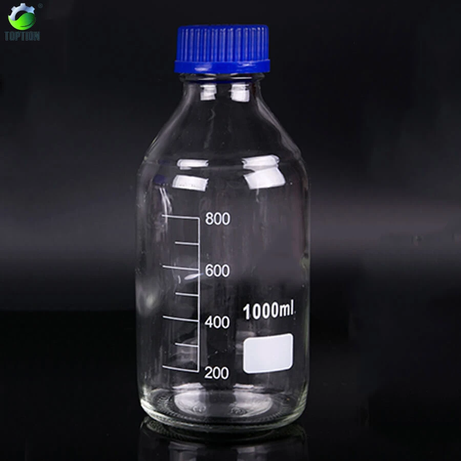 1000ml Glass Reagent Bottle Transparent Solvents Bottles Laboratory