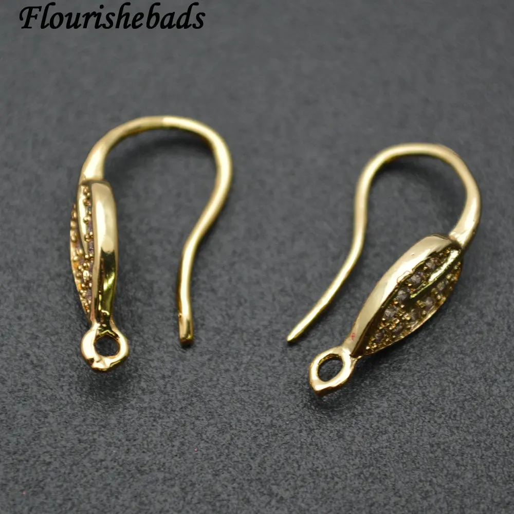 

CZ Beads Setting High Quality Pear Drop Shape Fish Wire Earring Hooks Jewelry Findings 50pc Per Lot