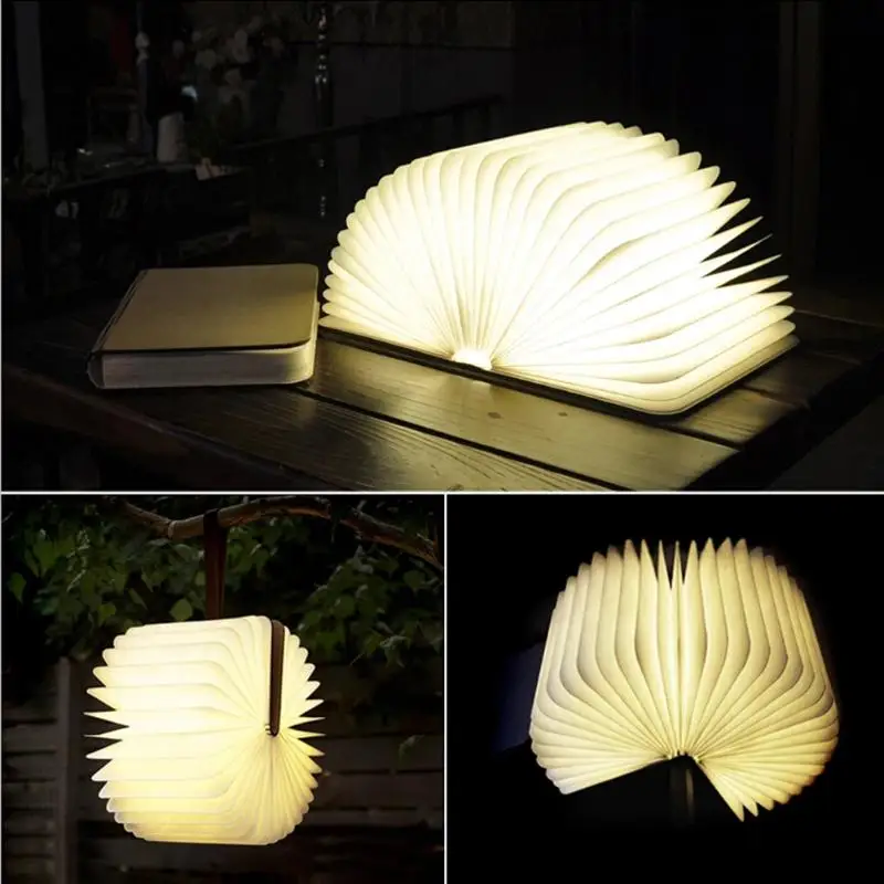 

Foldable Pages Led Book Shape Night Light Portable Book light USB Rechargeable Table Desk Bedside Children LED Night Lamp