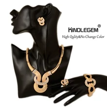 HOT New Dubai Oro color Plata Geometría Grande Sistema de La Joyería Collar Anillo Del Pendiente Del Brazalete de Perlas de Boda Africanos De Nigeria mujeres