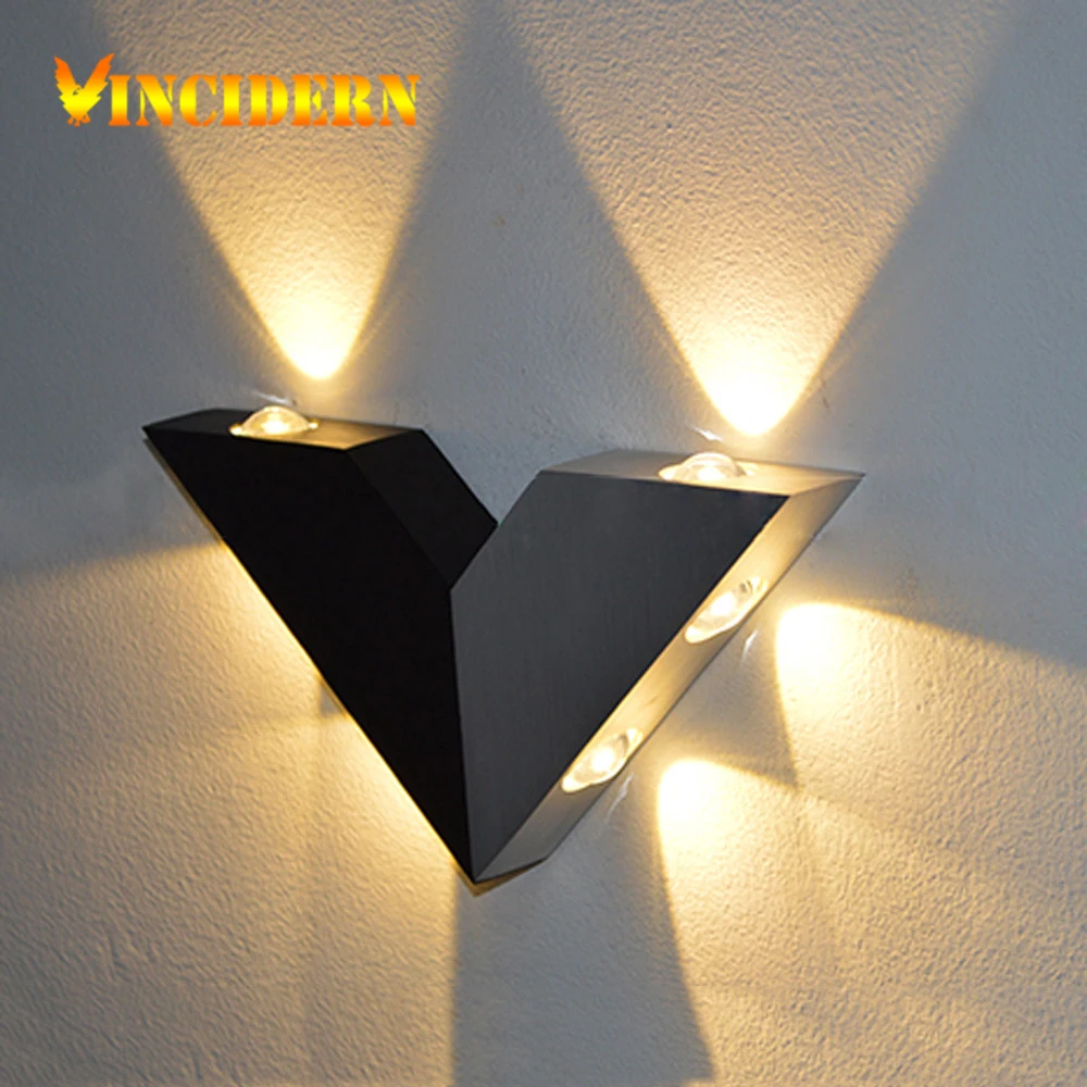 6W Modern Led Wall Lamp Luminaire Bathroom Light Fixture Wall Sconce Triangle Wall Light For ...
