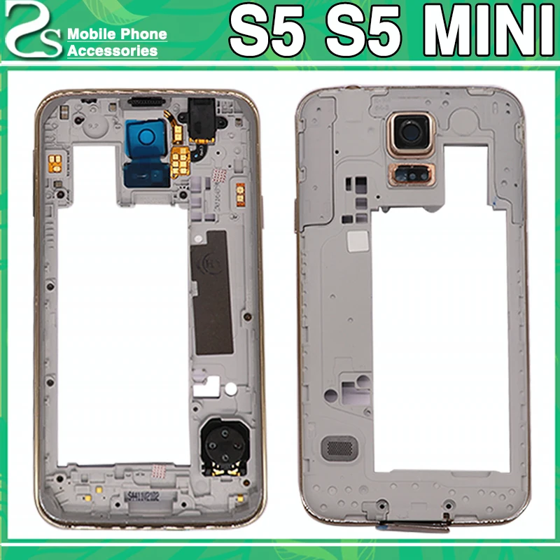 

New S5 S5 mini Middle Frame For Samsung Galaxy S5 G900F G900T G900V G900A / S5 mini G800f Mid Bezel Plater Housing Plate