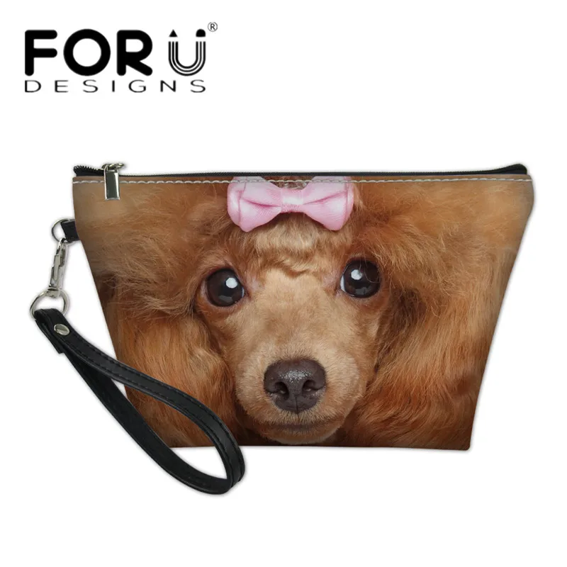 

FORUDESIGNS Cute Makeup Bags 3D Poodle Teddy Printed Teens Girls Cosmetic Cases Ladies Multicolor Pattern Toiletry Bag Travel
