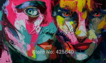 

Palette knife painting portrait Palette knife Face Oil painting Impasto figure on canvas Hand painted Francoise Nielly 3