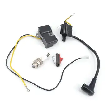 

2 Parts Ignition Coil Module Kit Spark Plug Set Chainsaw Old Type Ignition Coil Set for 61 162 266 Jonsered 630 670