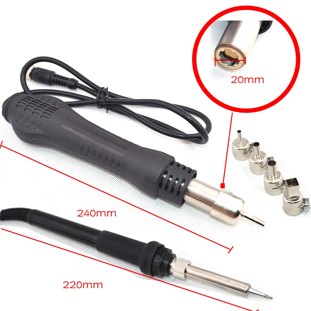 Kopen 750W 8586 2 In 1 Digitale Esd Heteluchtpistool Soldeerstation Lassen Soldeerbout Voor Ic Smd Desolderen rework Station 220 V
