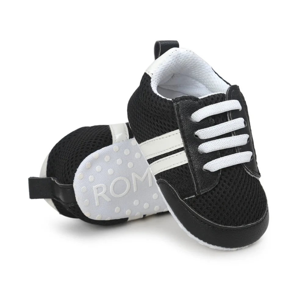 Детские кроссовки с дышащей сеткой; Bebes; обувь для новорожденных; обувь для малышей; обувь в полоску с мягкой подошвой для малышей 0-18 месяцев
