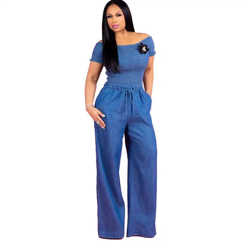 blue jean denim jumpsuit