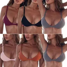 Новинка, летний женский купальник, бикини Topwar, не комплект, Женский Одноцветный сексуальный купальник, треугольный бюстгальтер, бикини, топ, купальник