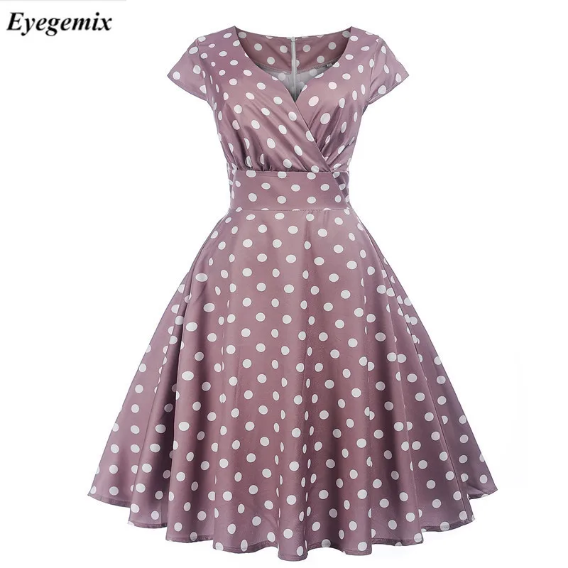 

Plus Size Sexy Party Dress Casual Women 2019 Summer Dresses Elegant Floral Print Short Pink Vintage Dress V Neck A-line Vestidos