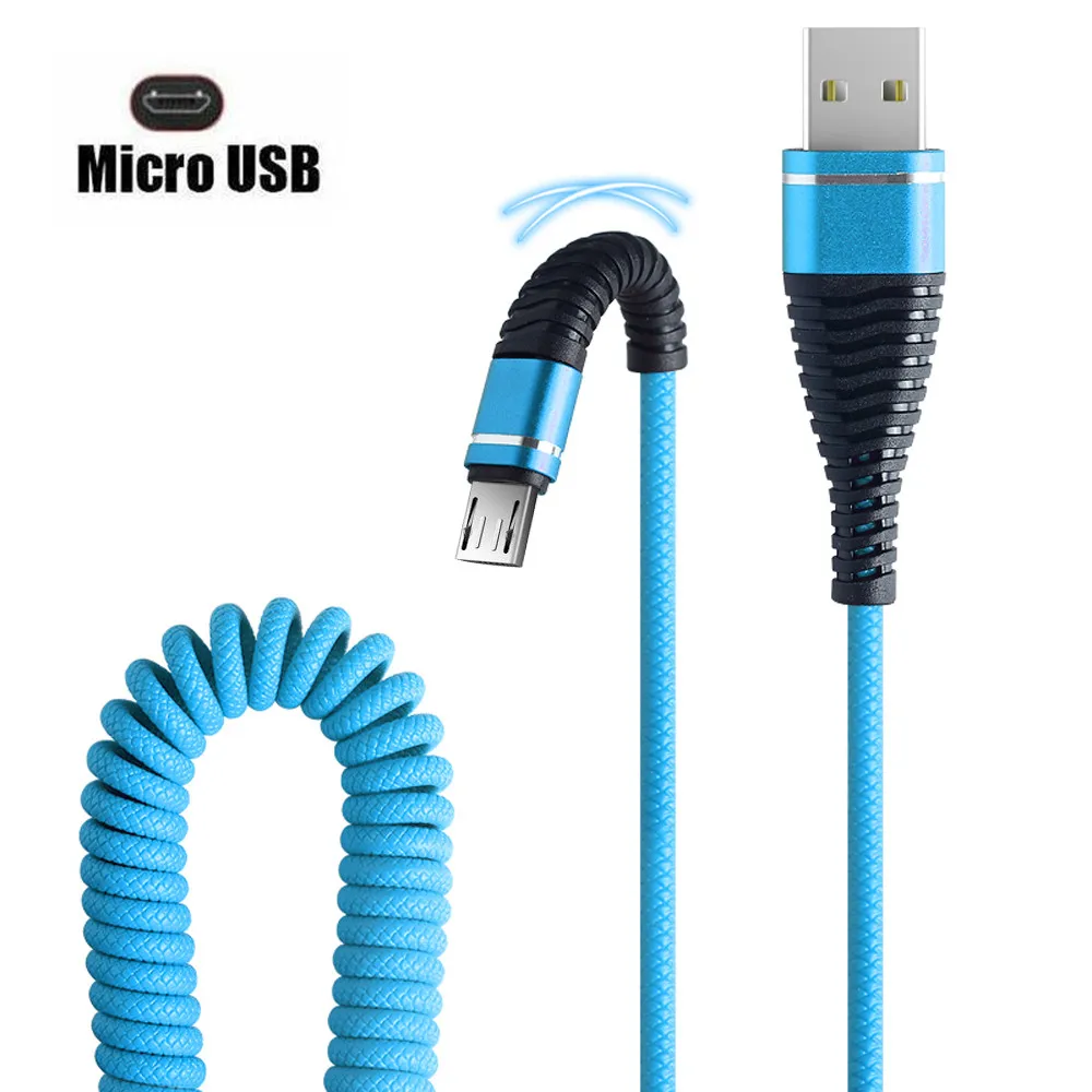 Micro USB, рыбий хвост, пружина, прочный кабель для передачи данных, быстрая зарядка для телефона Android, для Mp4, Mp3, Usb, Micro Usb для камеры, кабели для передачи данных