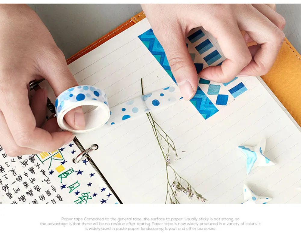 1 шт. синий серии 1,5 см X 7 м Kawaii Васи клейкие ленты детей diy Украшение дневника маскирования лента для скрапбукинга инструмент
