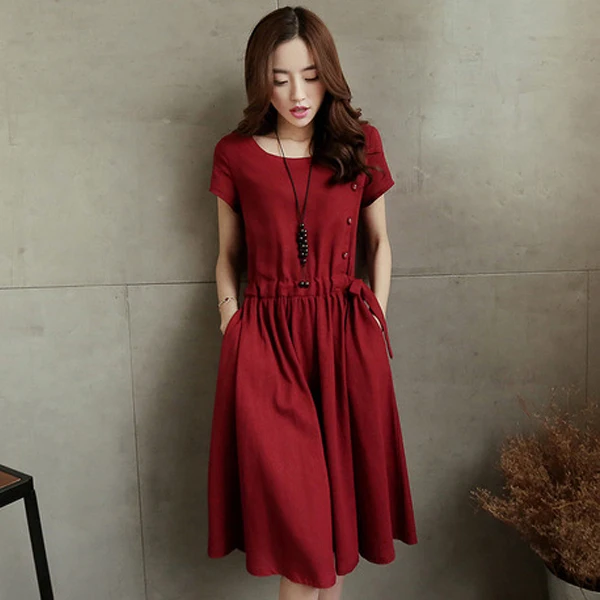 knee length linen dresses