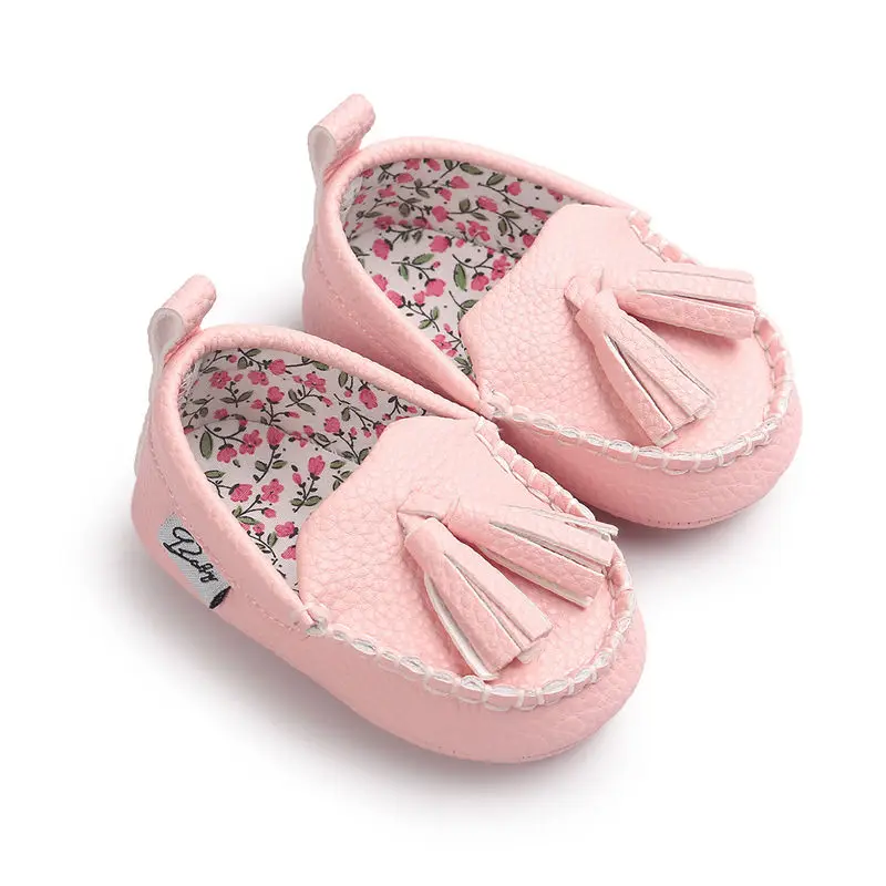 Симпатичные новорожденных кисточкой Дизайн Обувь для младенцев теплые зимние для маленьких мальчиков Обувь новое поступление Детские Обувь для малышей - Цвет: pink