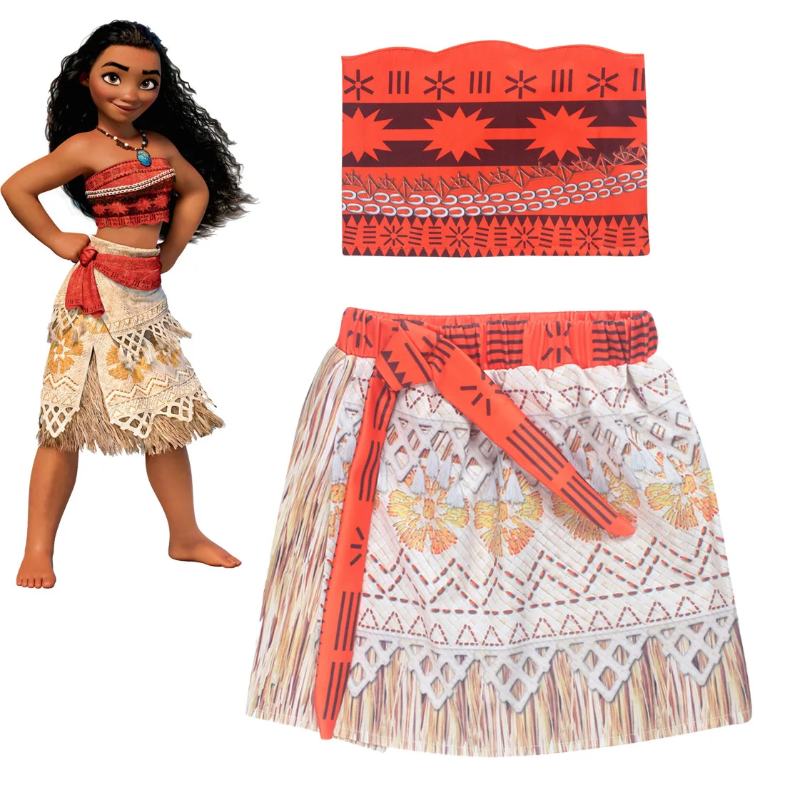 

Z&Y 3-8Years Fantasia Moana Dress Costume Girls Dress Set Carnival Costume Kids Clothes A-line Dresses Girl Kerst Jurk Meisje