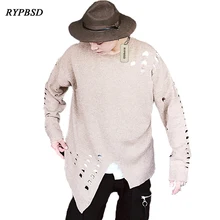 New Winter Sweater Men Thick Fashion Loose Knitted Sweater Men Streetwear 2017 New High Quality Hip Hop Sweater for Men