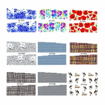 ZKO 1 Sheet Water Transfer DIY 3D Design Nails Nail Art Stickers Decals Tools