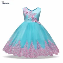 Коллекция года, платья для девочек, торжественные платья, без рукавов, с вышивкой, для девочек, с цветочным узором, для свадебной вечеринки, для маленьких девочек, платье на День святого Валентина