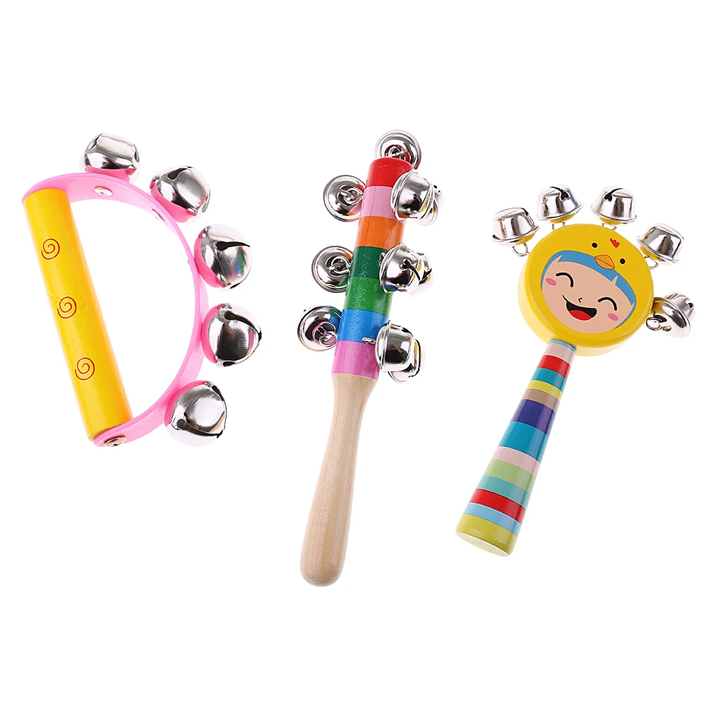 9Pcs Orff World Educational Wooden Musical Instrument Percussion Drums Bell Children's Toys Gift Stimulate baby's sensory 