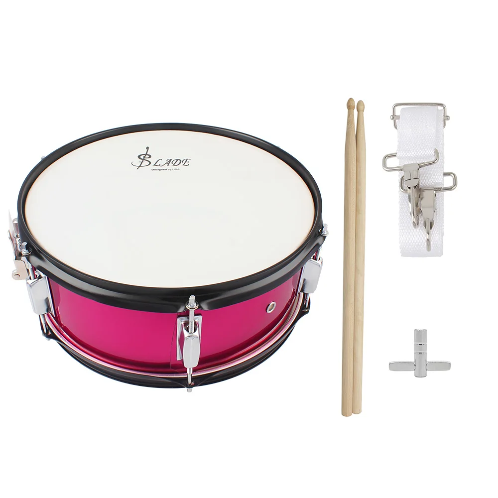 ammoon Professional 14 Inch Snare Drum Head with Drumstick Drum Key Strap for Student Band High Quality Percussion Instrument