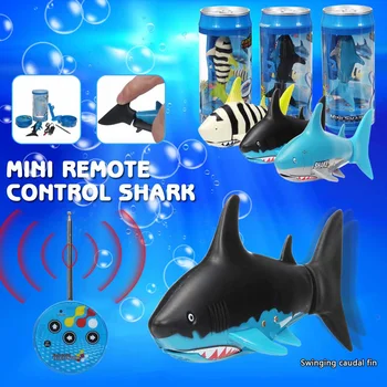 

Drink Can Radio Remote Control Shark RC Usb Rechargeable Super Mini Shark fish Submarine Boat Underwater toy For Kids Gift