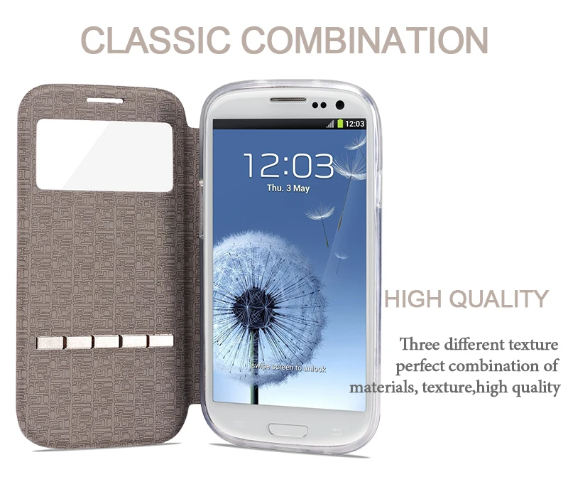 Роскошный тонкий Чехол книжка с функцией Smart Touch и подставкой для Samsung Galaxy S3 i9300