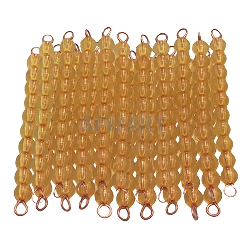 Montessori 20pcs of Ten Beads Bars Kids Decimal System Learning Maths Toy